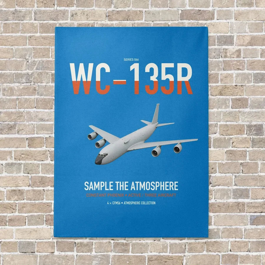 WC-135R Constant Phoenix vertical canvas print - no frame - turquoise background