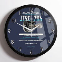 Thumbnail for JT9D-7R4 design on navy blue framed wall clock