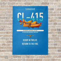 Thumbnail for Canadair CL-415 vertical canvas print - no frame - turquoise background