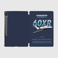 Thumbnail for Bombardier Learjet 60XR design on navy blue samsung tablet tablet case