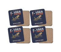 Thumbnail for F-105D Thunderchief design on navy blue 4 pieces set coaster