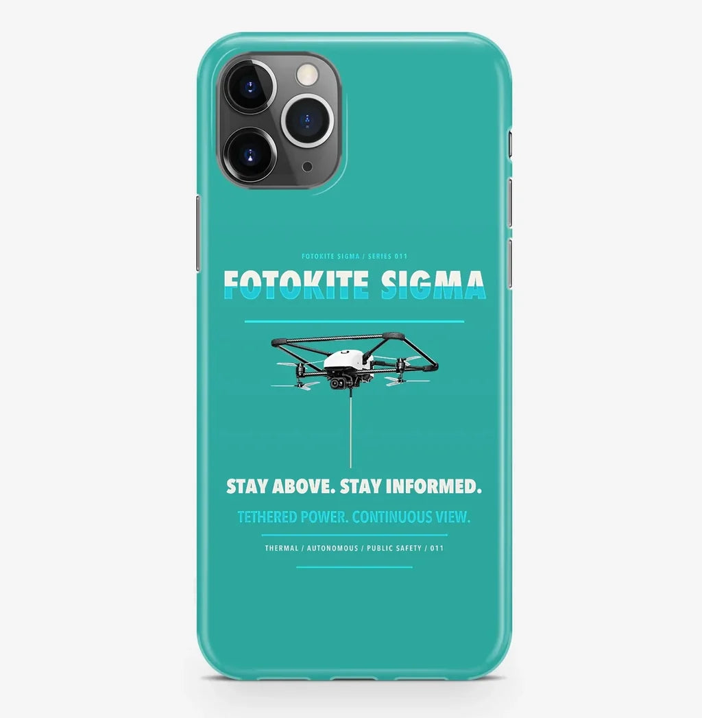 Fotokite Sigma Case ProMax design on turquoise iphone case promax