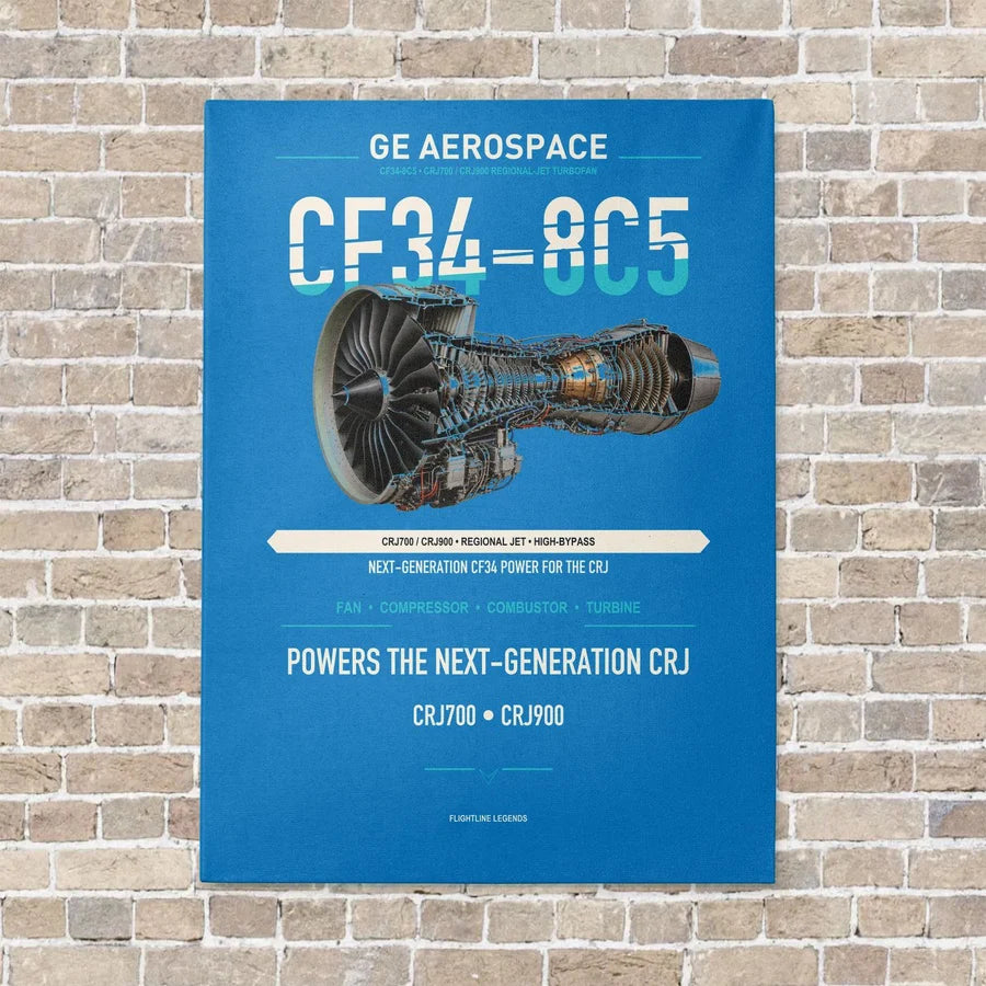 CF34-8C5 vertical canvas print - no frame - turquoise background