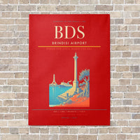 Thumbnail for Brindisi Airport BDS - Canvas No Frame - Red