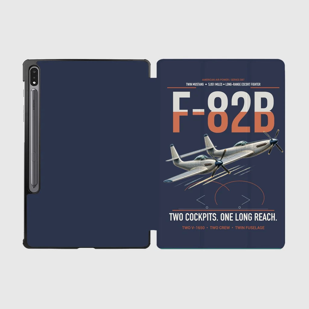 F-82B Twin Mustang design on navy blue samsung tablet tablet case