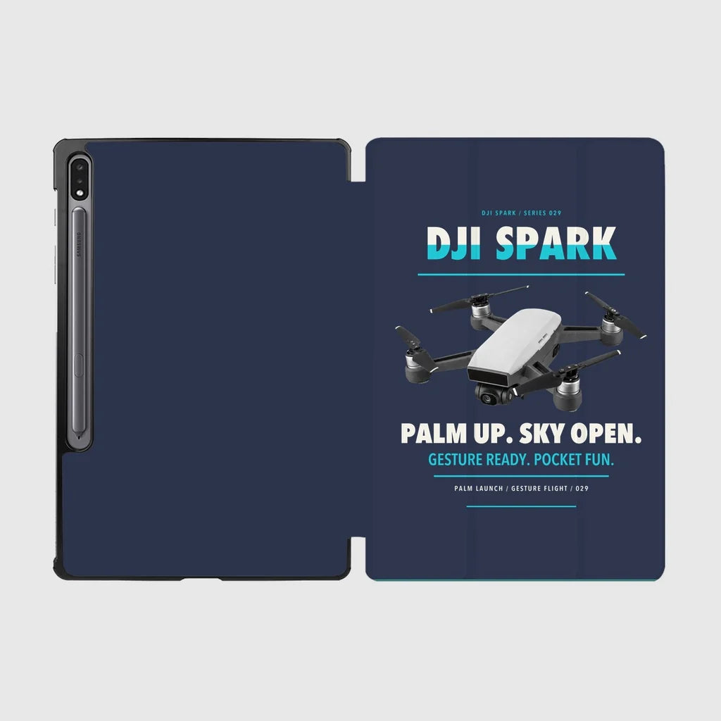 DJI Spark design on navy blue samsung tablet tablet case