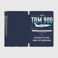 Thumbnail for Daher TBM 900 design on navy blue samsung tablet tablet case
