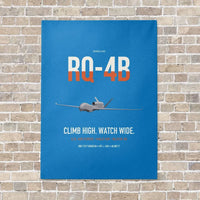 Thumbnail for RQ-4B Global Hawk vertical canvas print - no frame - turquoise background