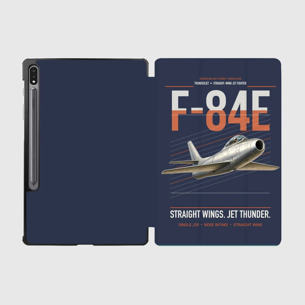 F-84E Thunderjet design on navy blue samsung tablet tablet case