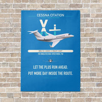 Thumbnail for Cessna Citation X+ vertical canvas print - no frame - turquoise background