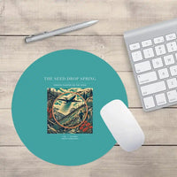 Thumbnail for VINTAGE G4490 - The Seed Drop Spring - Designed Mouse Pads design on turquoise round