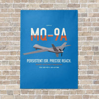 Thumbnail for MQ-9A Reaper vertical canvas print - no frame - turquoise background