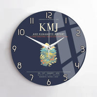 Thumbnail for Aso Kumamoto Airport KMJ Wall-Clock No-Frame - Navy Blue