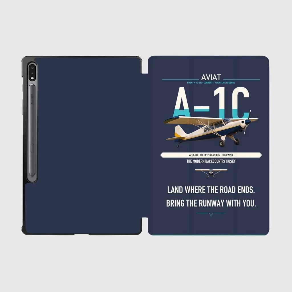 Aviat Husky A-1C-180 design on navy blue samsung tablet tablet case