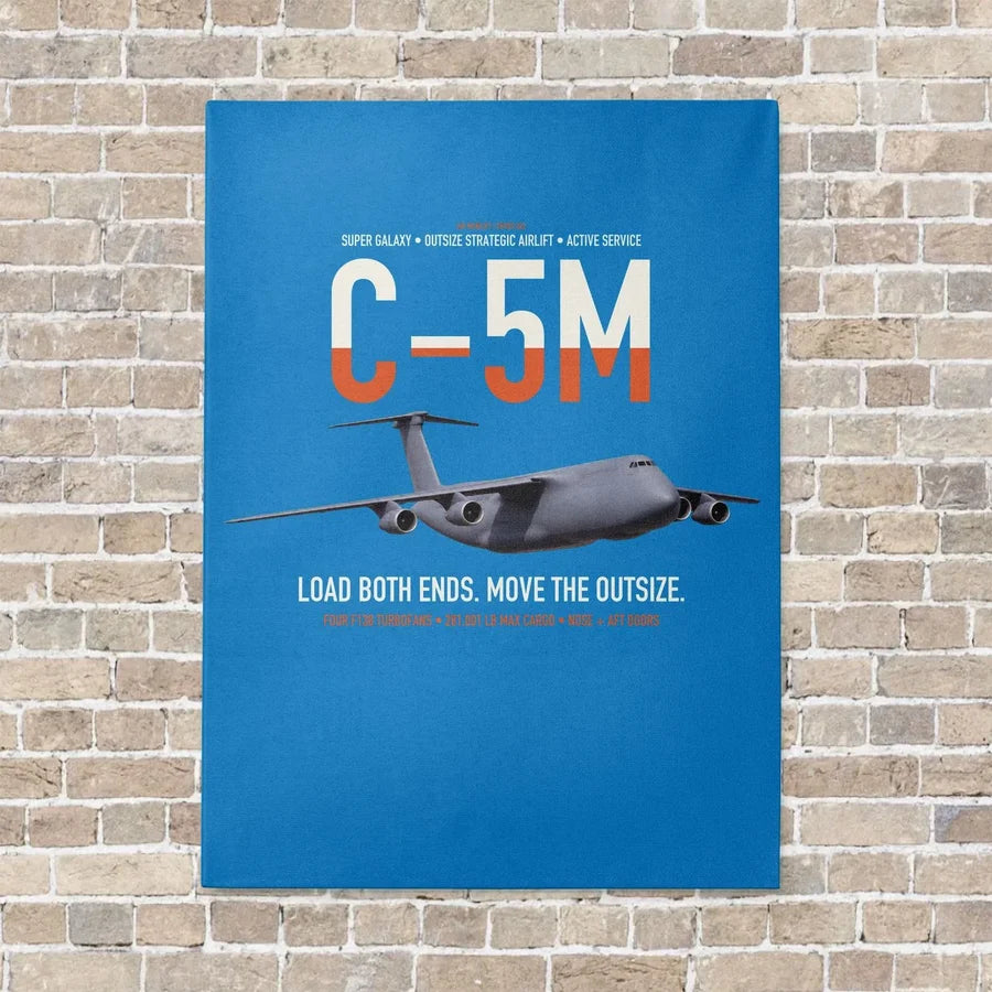 C-5M Super Galaxy vertical canvas print - no frame - turquoise background