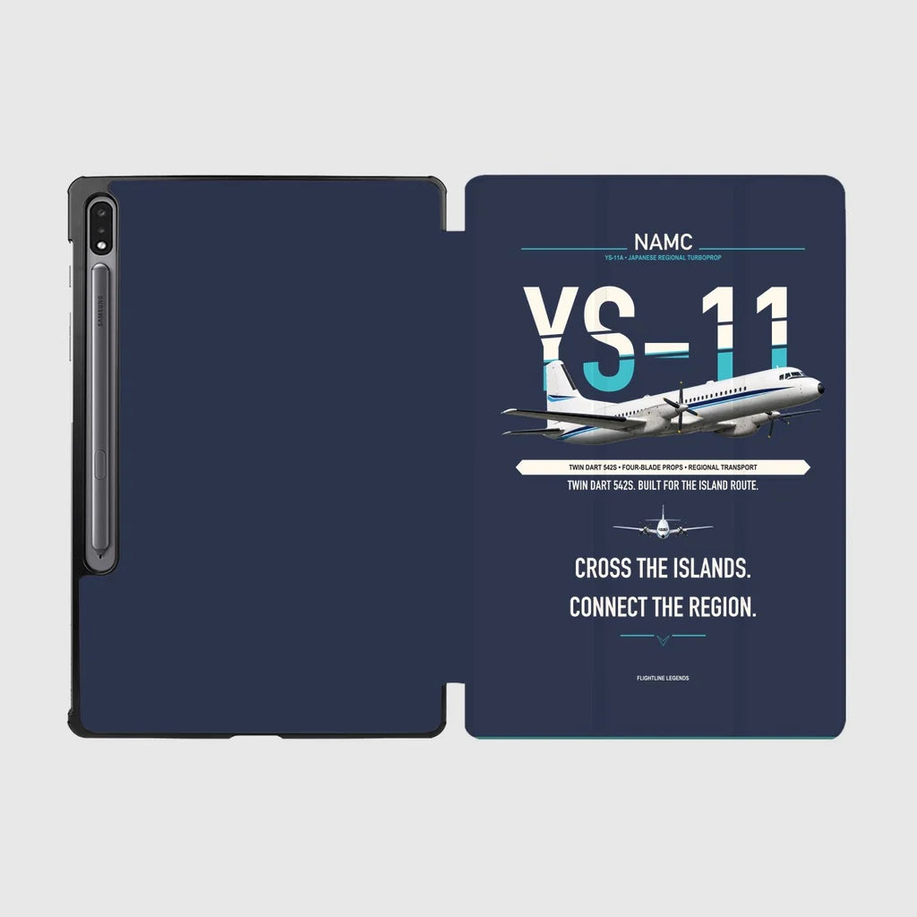 NAMC YS-11A design on navy blue samsung tablet tablet case