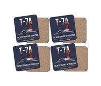 Thumbnail for T-7A Red Hawk design on navy blue 4 pieces set coaster