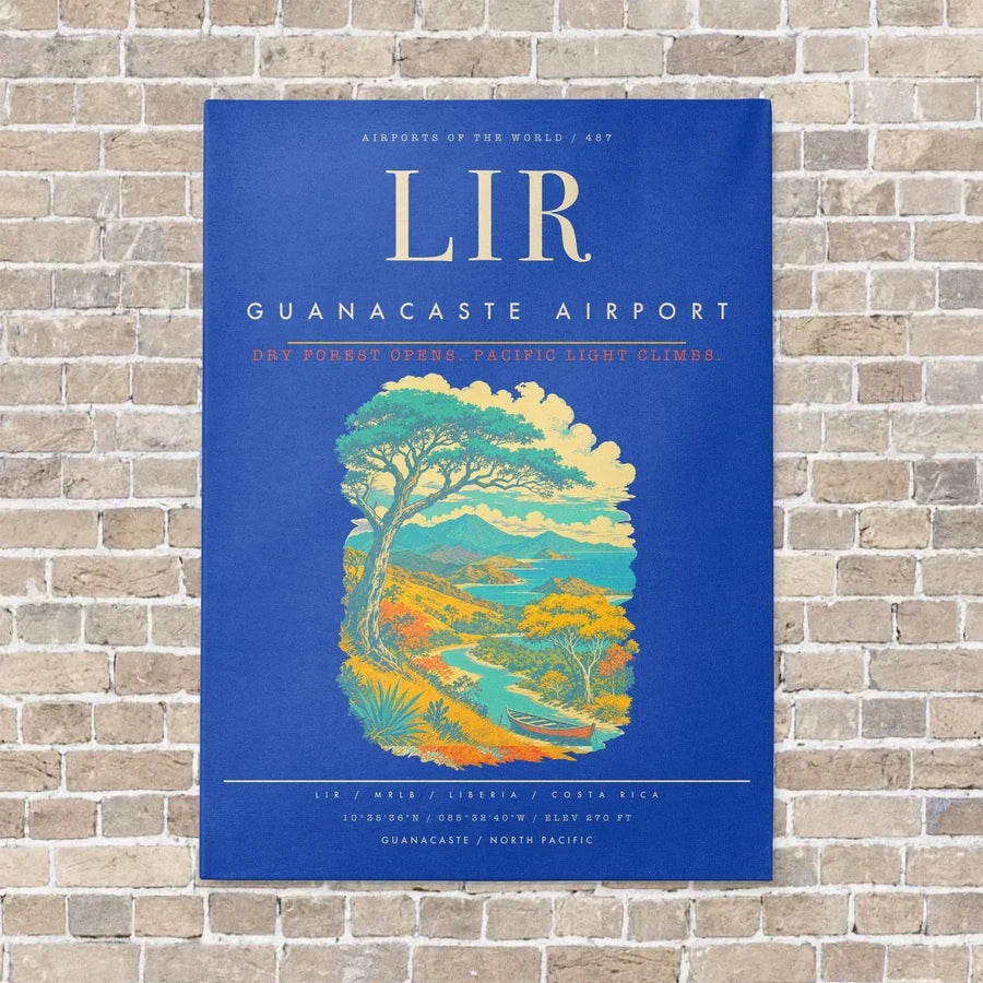 Guanacaste Airport LIR - Canvas Framed - Blue