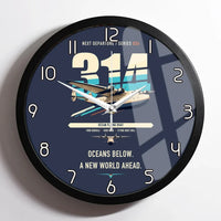 Thumbnail for Boeing 314 Clipper design on navy blue framed wall clock