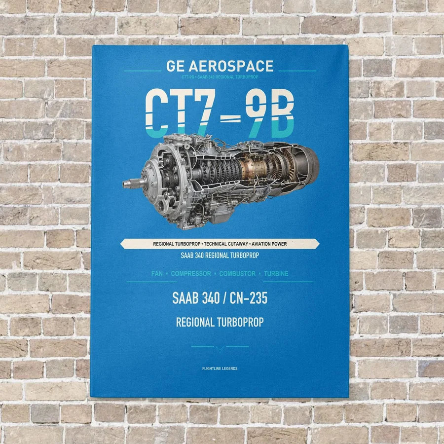 CT7-9B vertical canvas print - no frame - turquoise background
