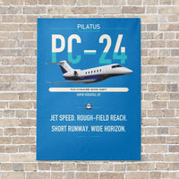 Thumbnail for Pilatus PC-24 vertical canvas print - no frame - turquoise background