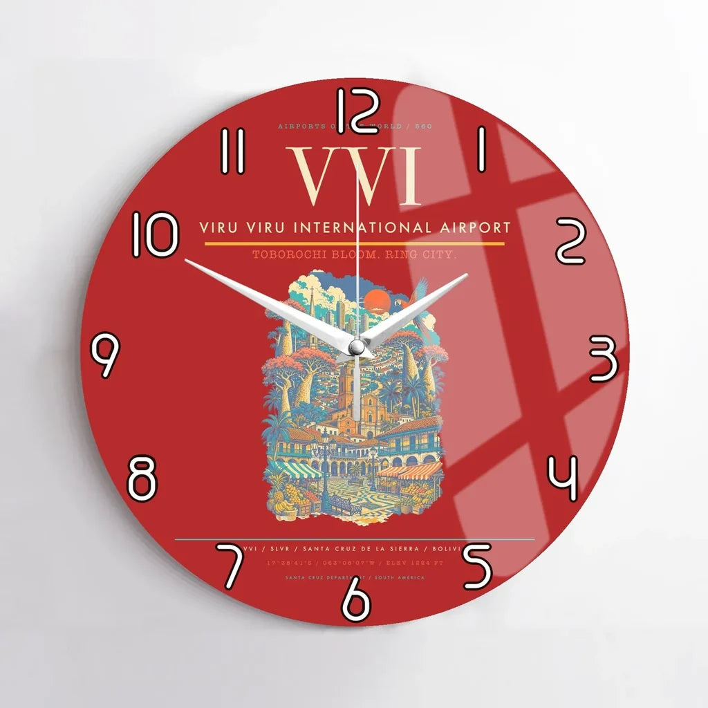 Viru Viru International Airport VVI Wall-Clock No-Frame - Red