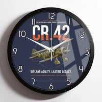 Thumbnail for Fiat CR.42 Falco design on navy blue framed wall clock