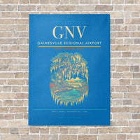 Thumbnail for Gainesville Regional Airport GNV vertical canvas print - no frame - turquoise background
