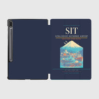 Thumbnail for Sitka Rocky Gutierrez Airport (SIT) design on navy blue samsung tablet tablet case