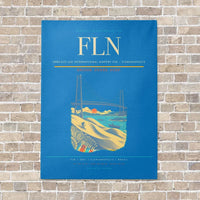 Thumbnail for Hercilio Luz International Airport FLN — Florianopolis vertical canvas print - no frame - turquoise background