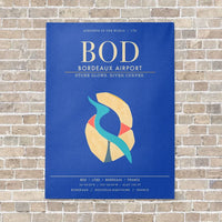 Thumbnail for Bordeaux Airport BOD - Canvas Framed - Blue