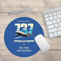 Thumbnail for Boeing 737-500 Classic design on blue round mouse pad