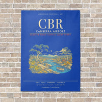 Thumbnail for Canberra Airport CBR - Canvas Framed - Blue