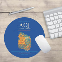 Thumbnail for Aomori Airport (AOJ) design on blue round mouse pad