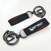 Thumbnail for Republic Airlines Horseshoe Buckle key chain in black