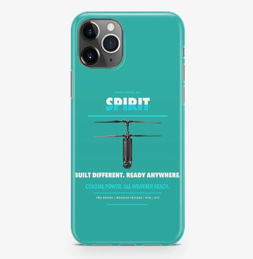 Ascent AeroSystems Spirit Case ProMax design on turquoise iphone case promax