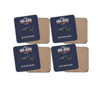 Thumbnail for Sikorsky HH-60G Pave Hawk design on navy blue 4 pieces set coaster