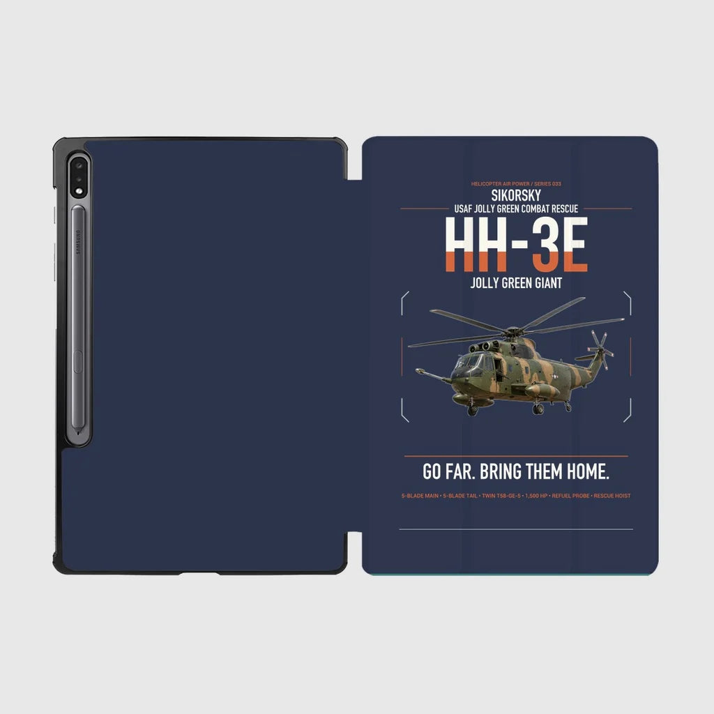 Sikorsky HH-3E Jolly Green Giant design on navy blue samsung tablet tablet case