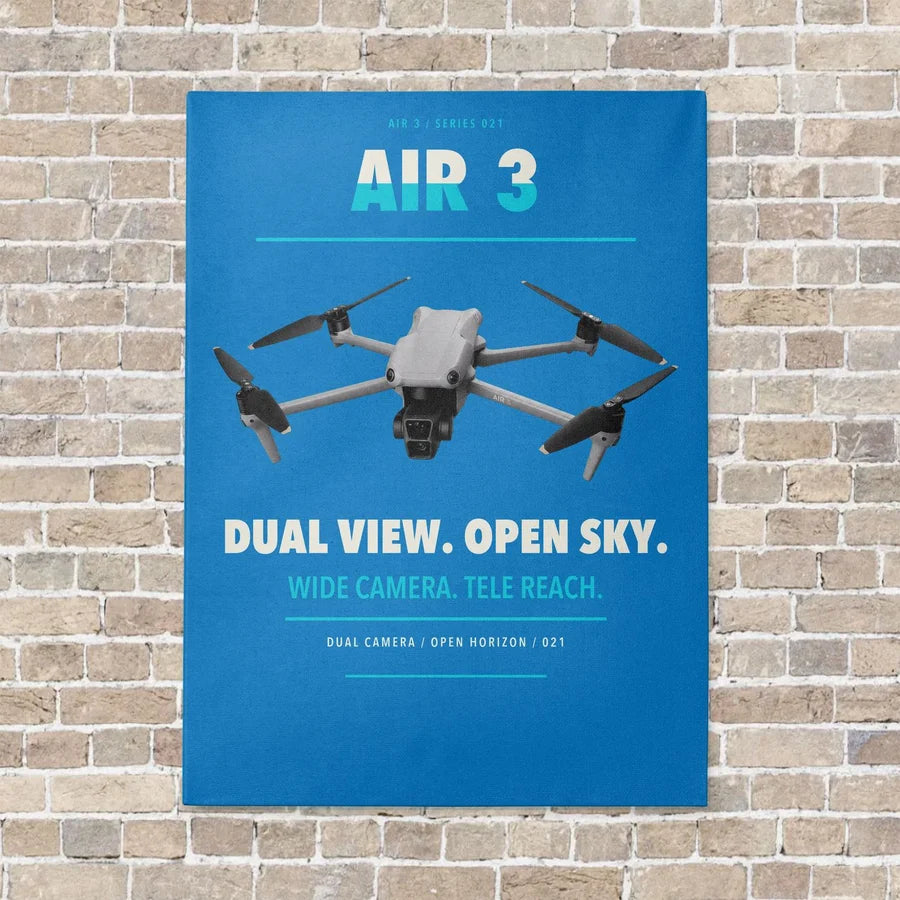 DJI Air 3 vertical canvas print - no frame - turquoise background