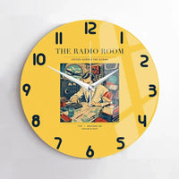 Thumbnail for VINTAGE G4106 - The Radio Room - Designed Wall Clocks design on yellow no-frame