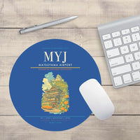 Thumbnail for Matsuyama Airport (MYJ) design on blue round mouse pad
