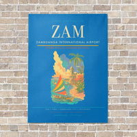 Thumbnail for Zamboanga International Airport ZAM vertical canvas print - no frame - turquoise background