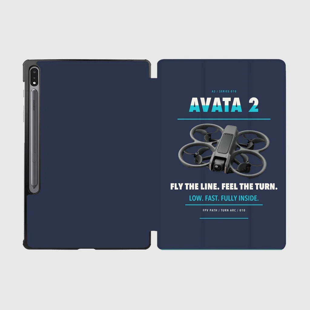 DJI Avata 2 design on navy blue samsung tablet tablet case