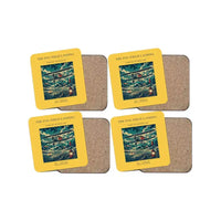 Thumbnail for The Fog Field Landing - Designed Coasters design on yellow 4-pieces-set