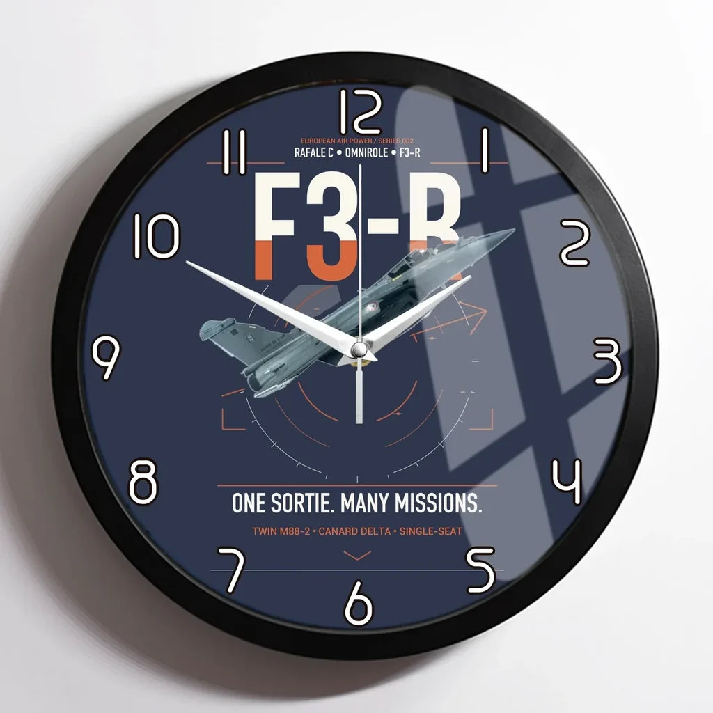 Dassault Rafale C — F3-R standard design on navy blue framed wall clock