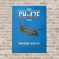 Thumbnail for Boeing CH-47F Chinook vertical canvas print - no frame - turquoise background