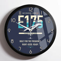 Thumbnail for Embraer E175 design on navy blue framed wall clock