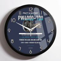Thumbnail for PW4000-100 design on navy blue framed wall clock
