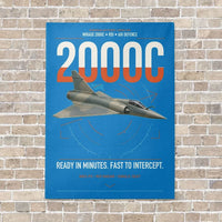 Thumbnail for Dassault Mirage 2000C RDI vertical canvas print - no frame - turquoise background
