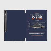 Thumbnail for Sikorsky S-76B design on navy blue samsung tablet tablet case